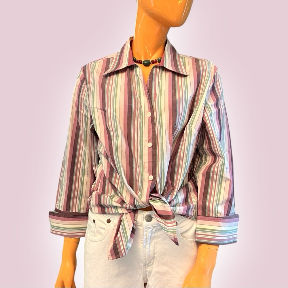 VAN HEUSEN Striped Button Down Collared Shirt